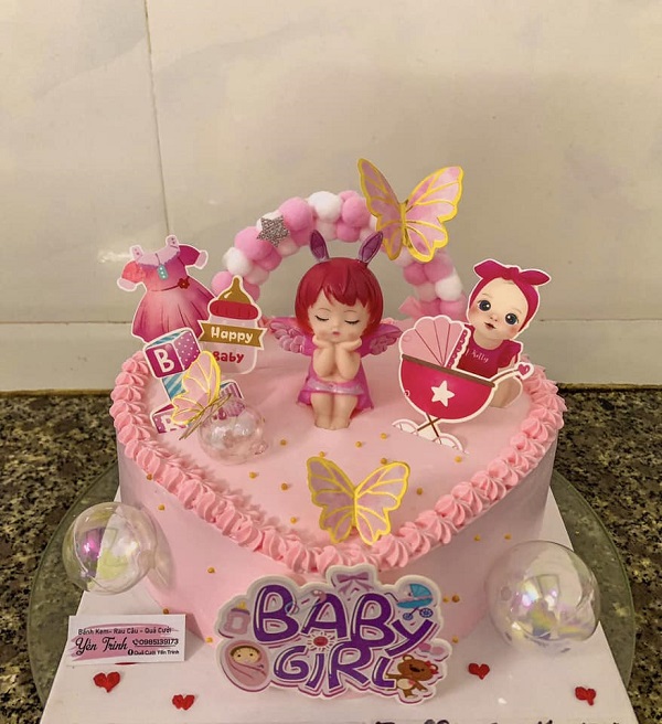 bánh kem đầy tháng bé gái 23