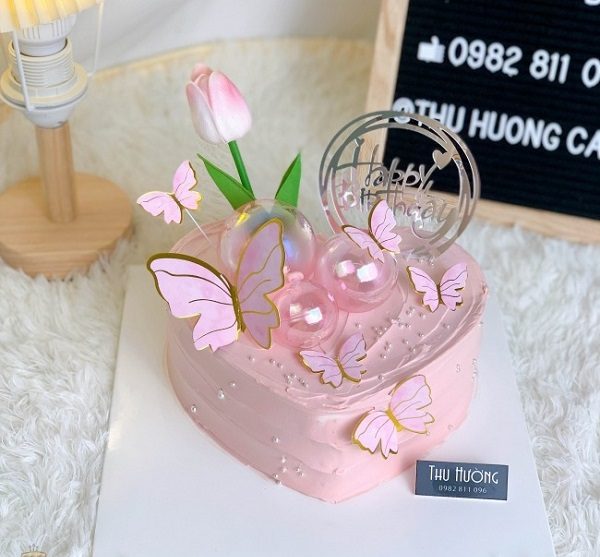 bánh kem màu hồng 7