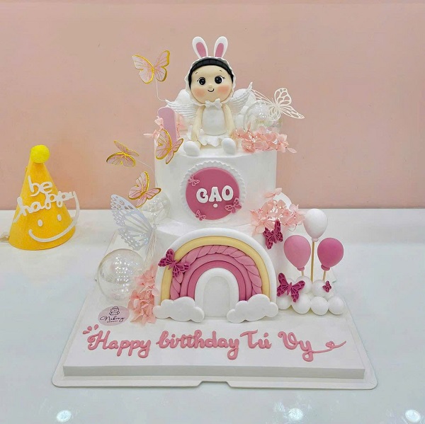 bánh kem thôi nôi bé gái 1