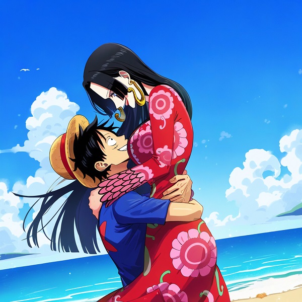 luffy x hancock 3