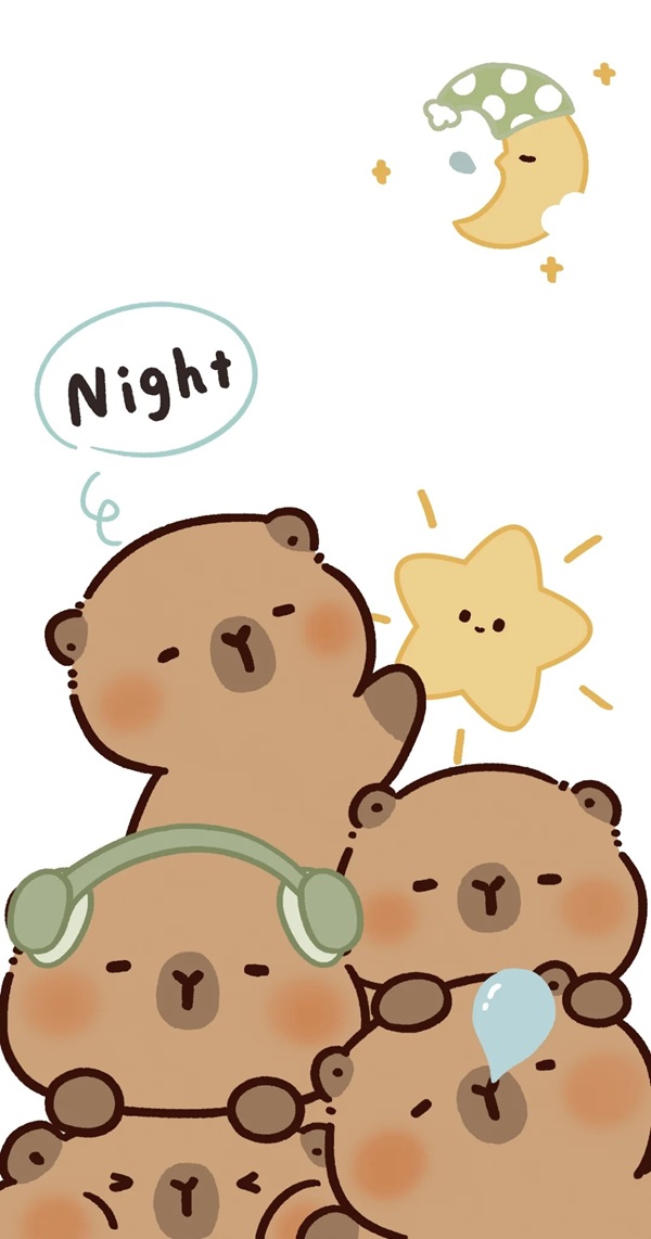 hình nền cap10ybara cute chibi 