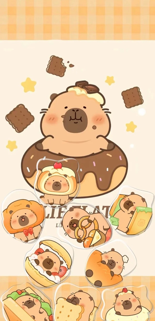 hình nền capybara cute chibi 11