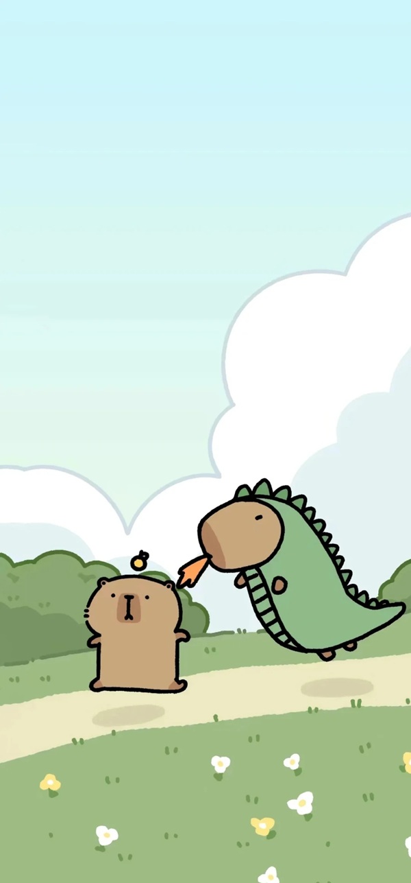 hình nền capybara cute chibi 22