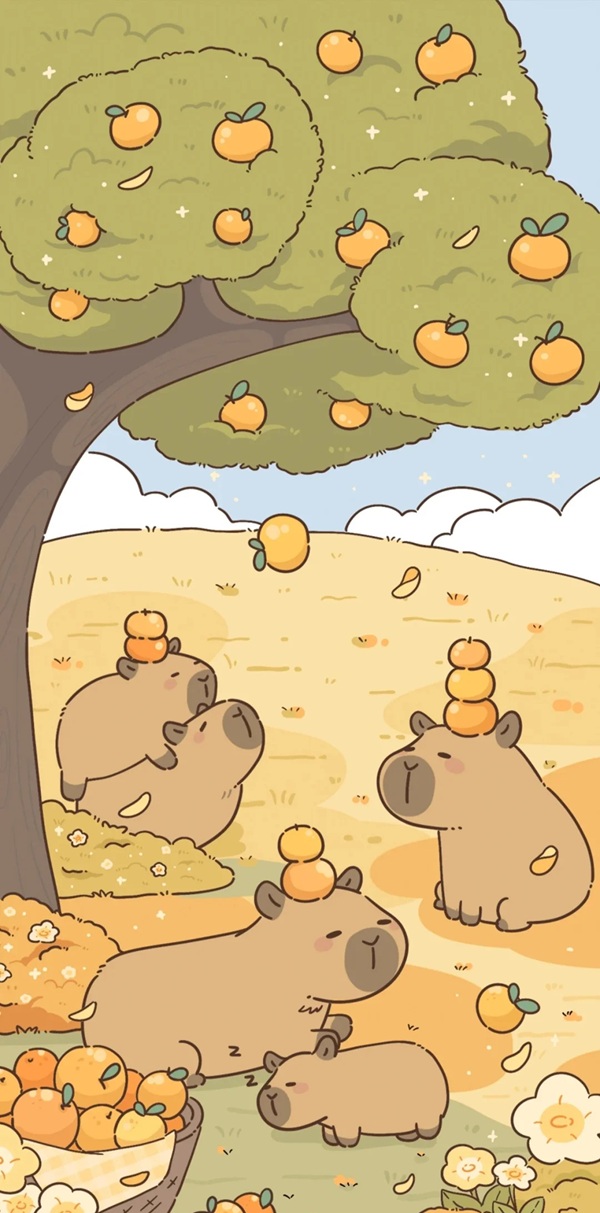 hình nền capybara cute chibi 25
