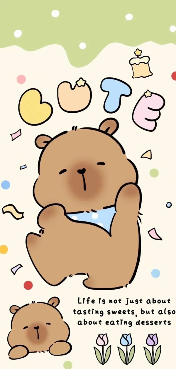 hình nền capybara cute chibi 3