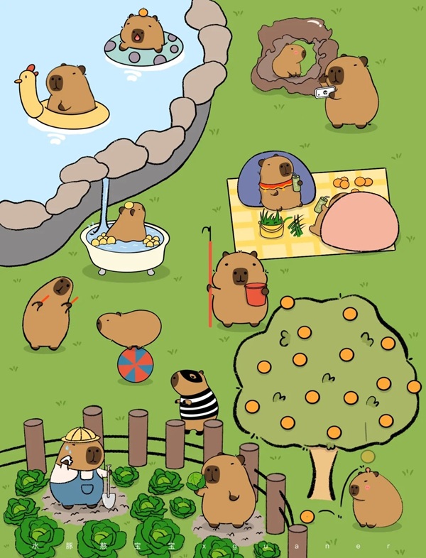 hình nền capybara cute chibi 33