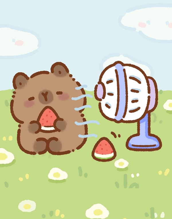hình nền capybara cute chibi 35