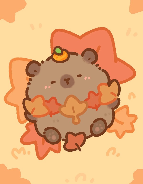 hình nền capybara cute chibi 36