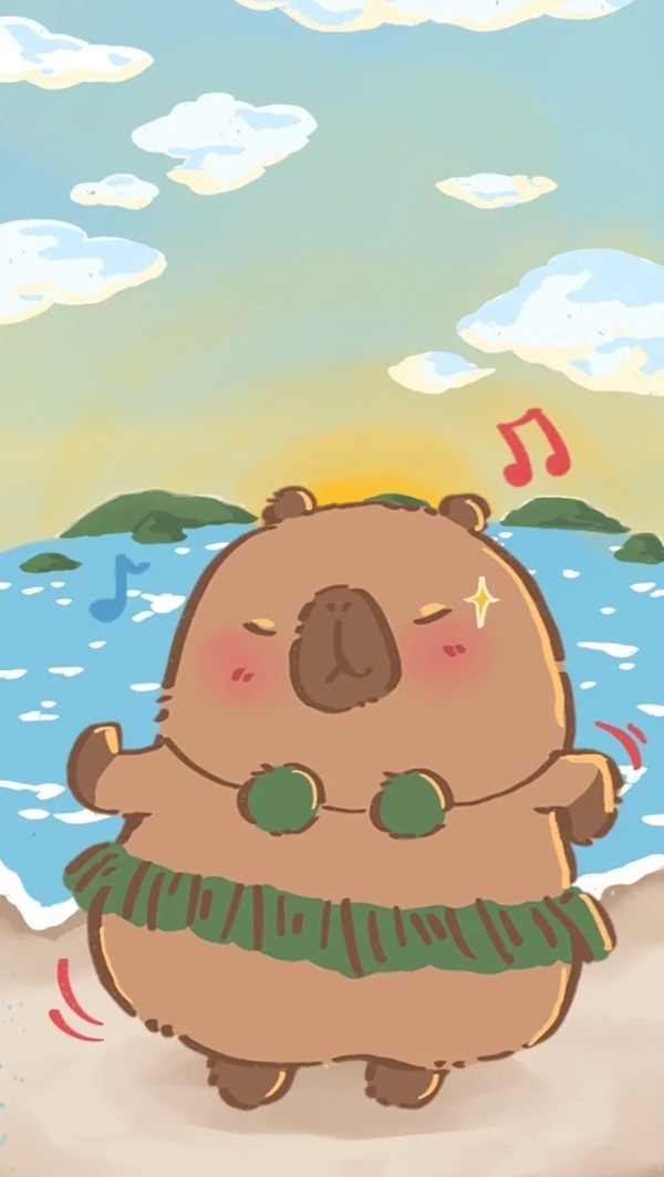 hình nền capybara cute chibi 38