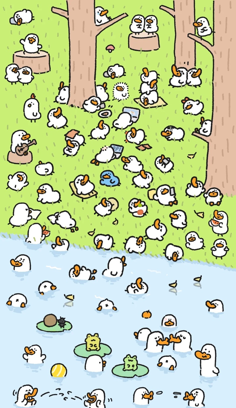hình nền con vịt trắng cute 1