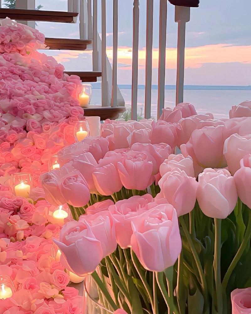 hình nền hoa tulip hồng 2