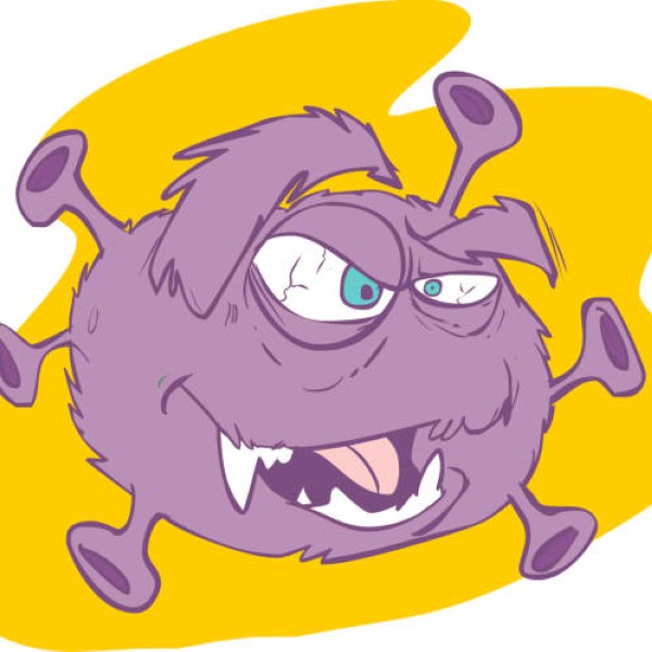 white background vector illustration of a germ