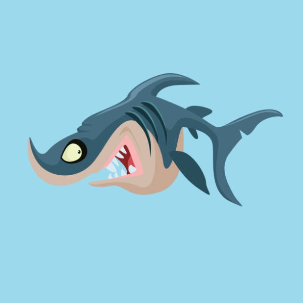 cartoon image of friendly smiling shark