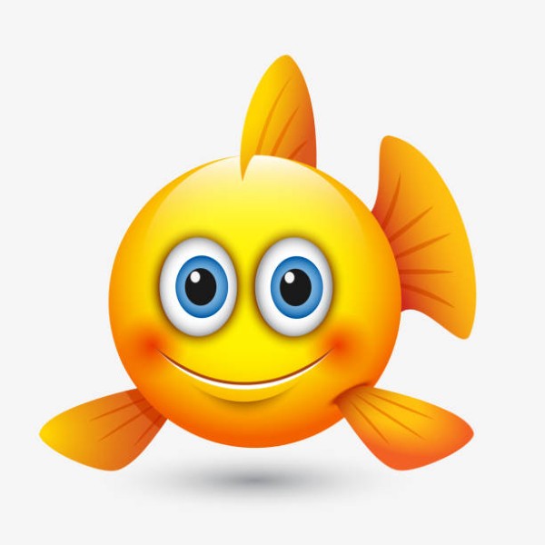 Cute fish emoticon, emoji