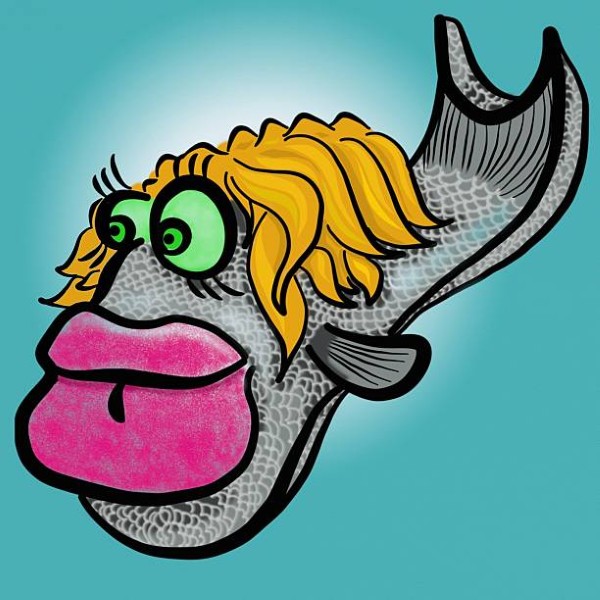 Illustration of a made-up fish girl
