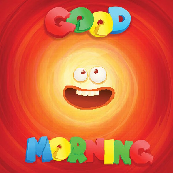 Good Morning ltitle concept card. Vector illustration