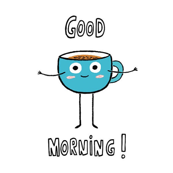 Good Morning!, cup of Coffee hand drawn vector illustration