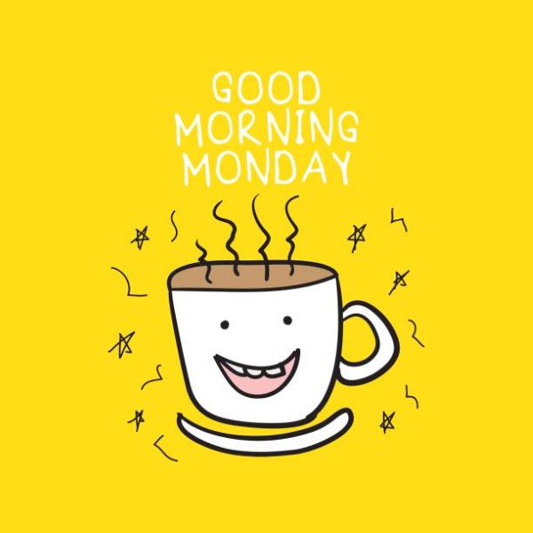 Monday, morning, coffee, cheerful, vector