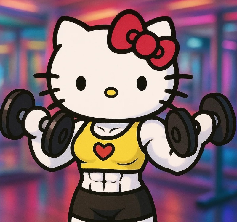 hello kitty cơ bắp meme 14