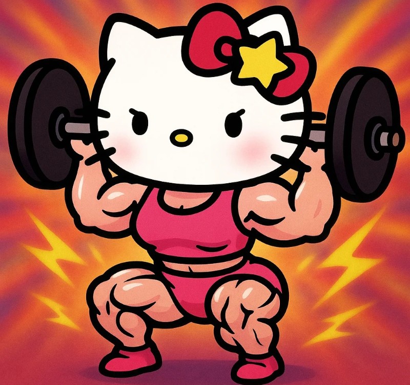 hello kitty cơ bắp meme 15