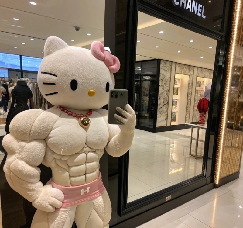 hello kitty cơ bắp meme 17