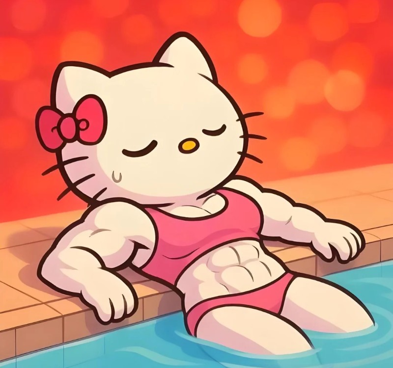 hello kitty cơ bắp meme 2