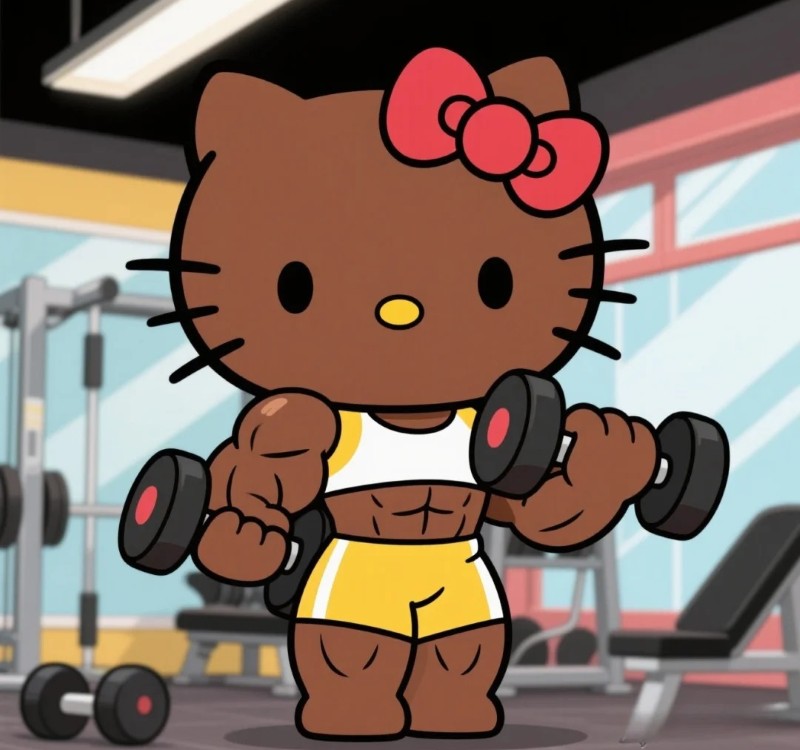 hello kitty cơ bắp meme 26