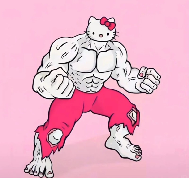 hello kitty cơ bắp meme 28