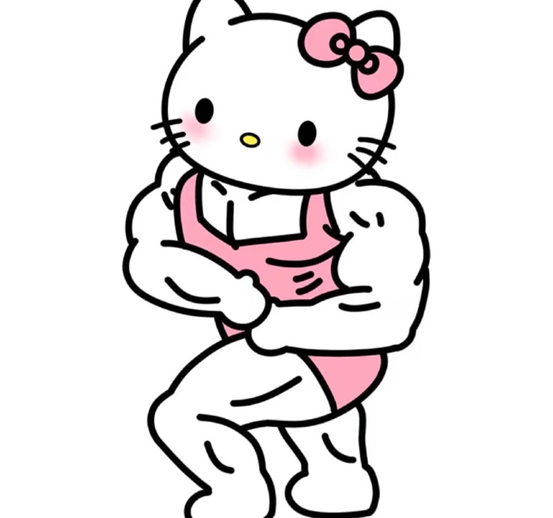 hello kitty cơ bắp meme 34
