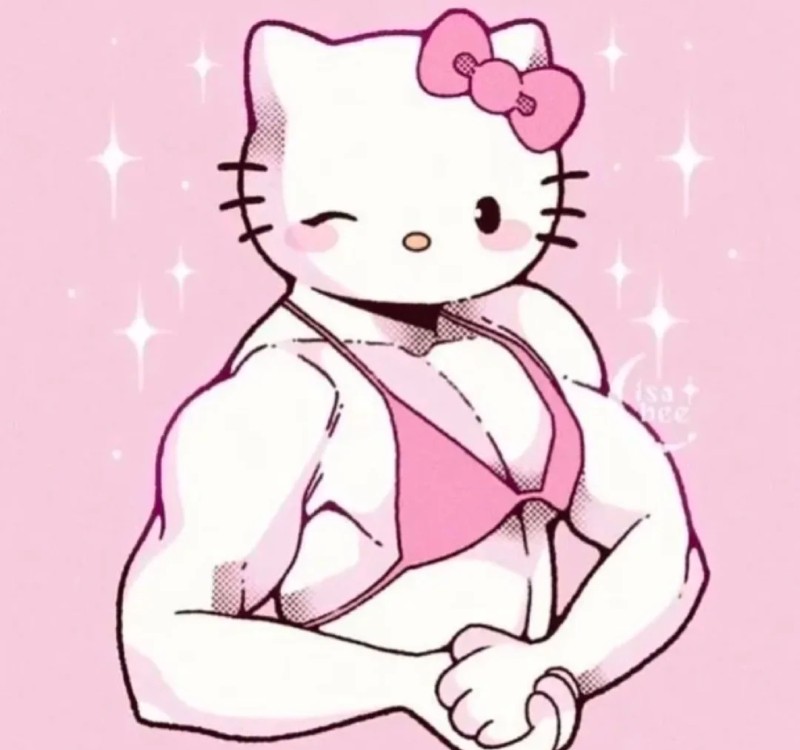 hello kitty cơ bắp meme 35