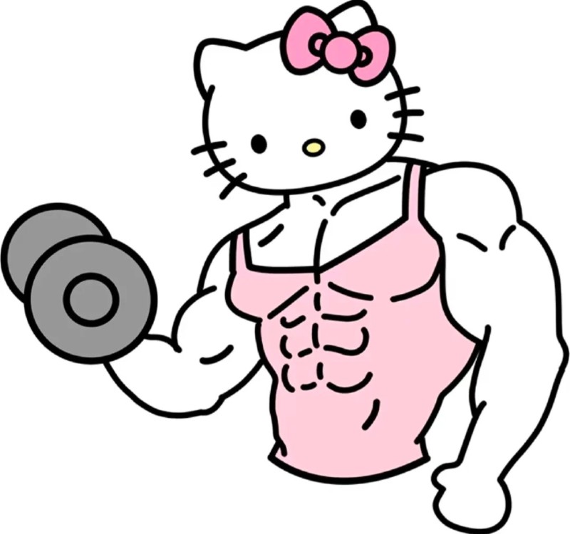 hello kitty cơ bắp meme 37