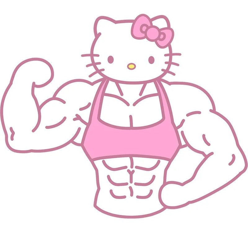 hello kitty cơ bắp meme 38