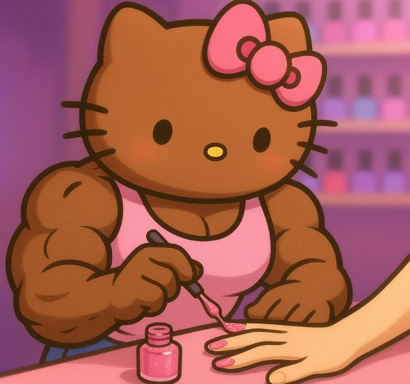 hello kitty cơ bắp meme 6