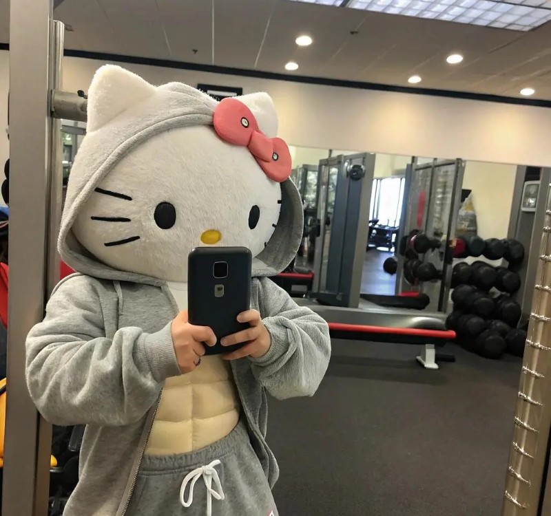 hello kitty cơ bắp meme 8