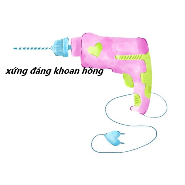 Drilling machine in watercolor style for girls . Creative design.