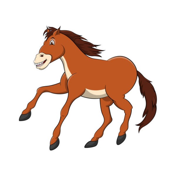 Beautiful cartoon drawing illustration of a horse