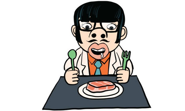 man wear white suite cartoon in action, vector