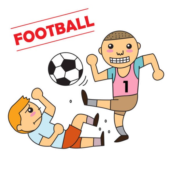 Boys playing football