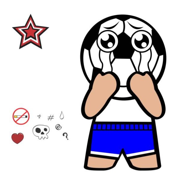 cute chibi kid soccer ball head character cartoon. kawaii vector