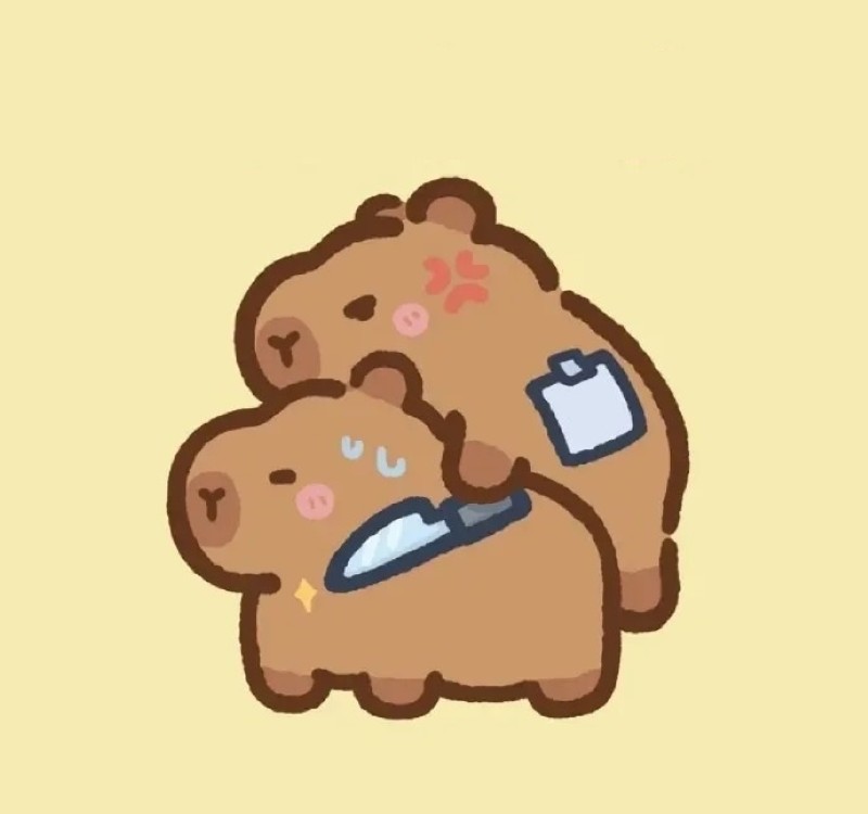 meme capybara cầm dao