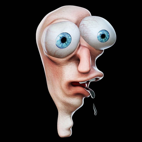 Rage comics face, internet meme. 3d illustration isolated on black