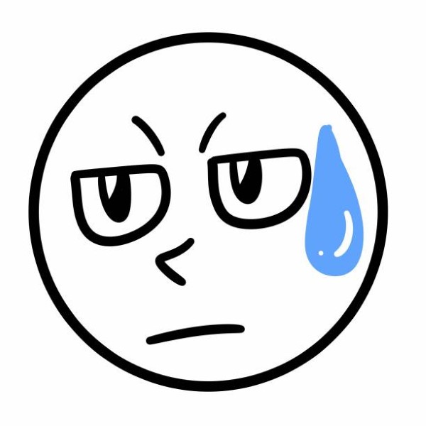 cartoon sad face on a white background