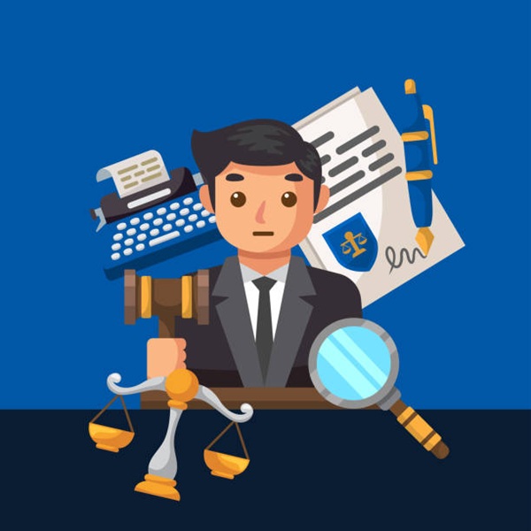 Lawyer illustration design for law firm