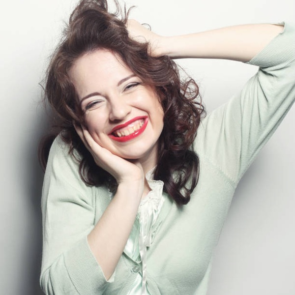 Surprised young woman close up