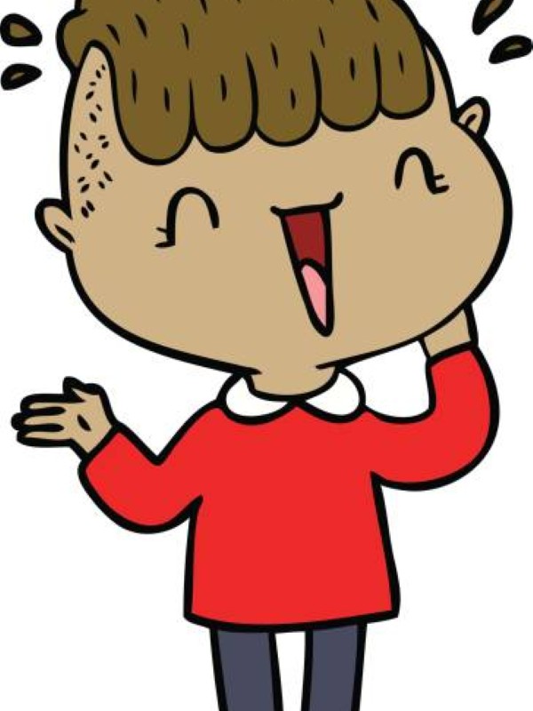 cartoon happy boy surprised