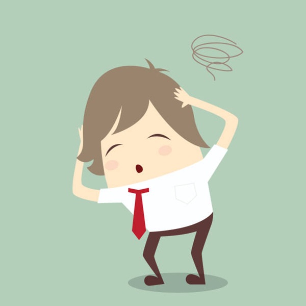 popular businessman serious stress concern confused hard work vector