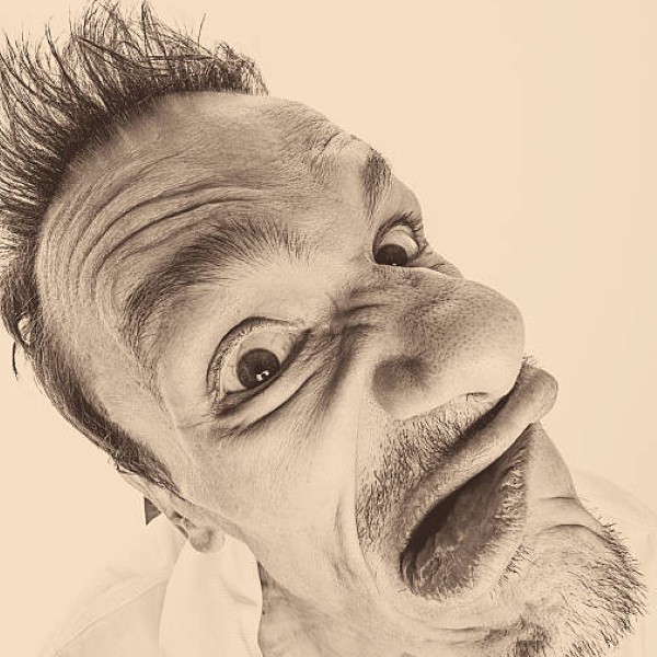 men with ugly grimace