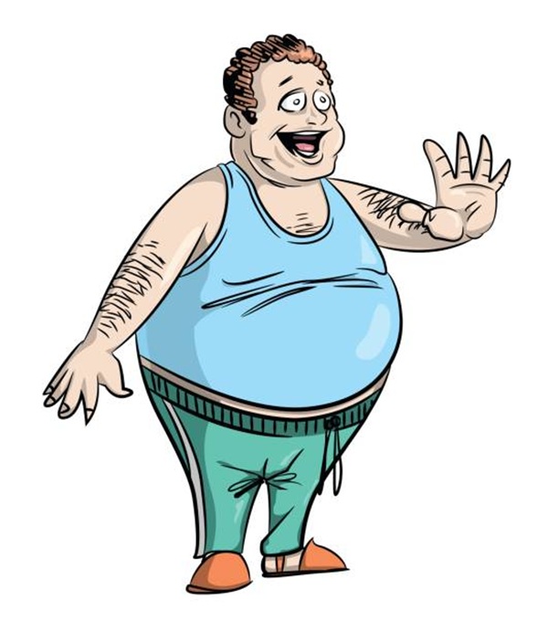 Cartoon image of waving man. An artistic freehand picture.