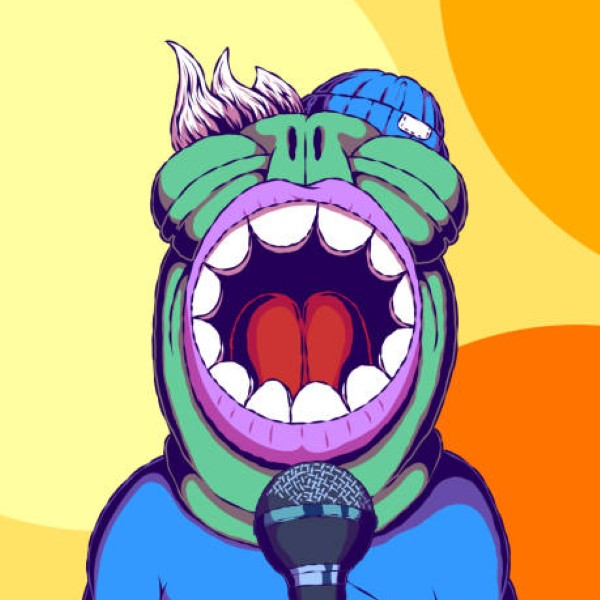 Hand-drawn cartoon retro character banner illustration – Singing person.