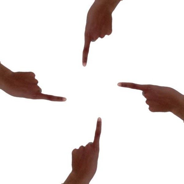 Hand gesture on isolated white background